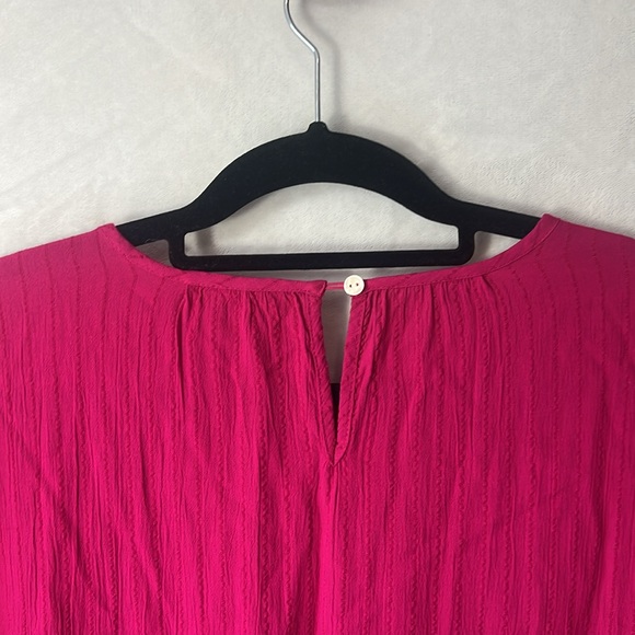 Knox Rose Top Pink Short Sleeve Round Neck Eyelet Embroidered Top Size Large - Picture 14 of 16